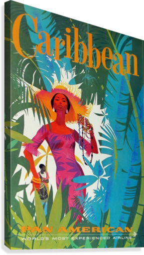 PAN AM CARIBBEAN Rf29 - POSTER HQ 50x70cm d'une AFFICHE VINTAGE