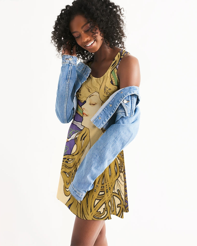 Alphonse Mucha Art Nouveau Women&#39;s Racerback Dress