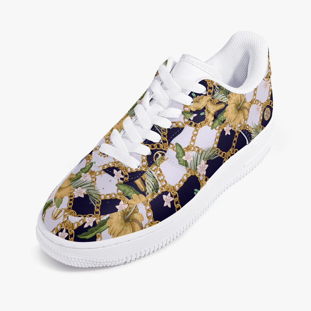 Retro Vegan Leather Low-Top Sneakers, Vintage Baroque Print, Y2K 90&#39;s Aesthetic Footwear, Exceptional Comfort and Durability