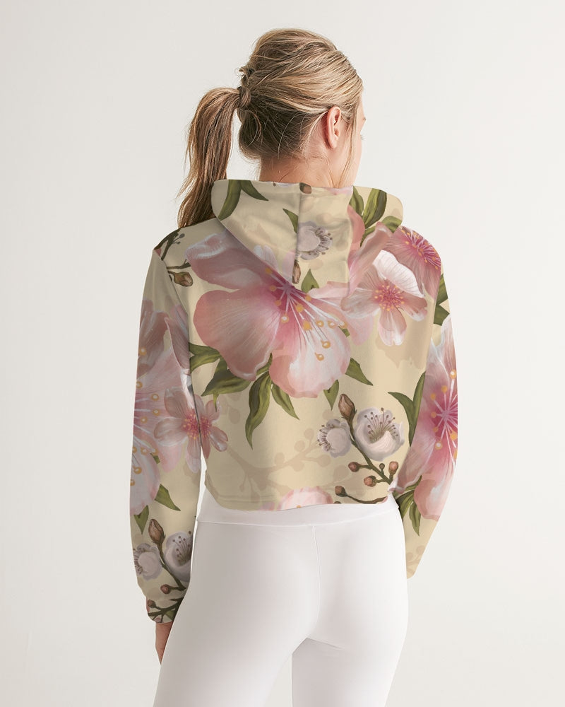 Watercolour flower  Women&#39;s Cropped Hoodie