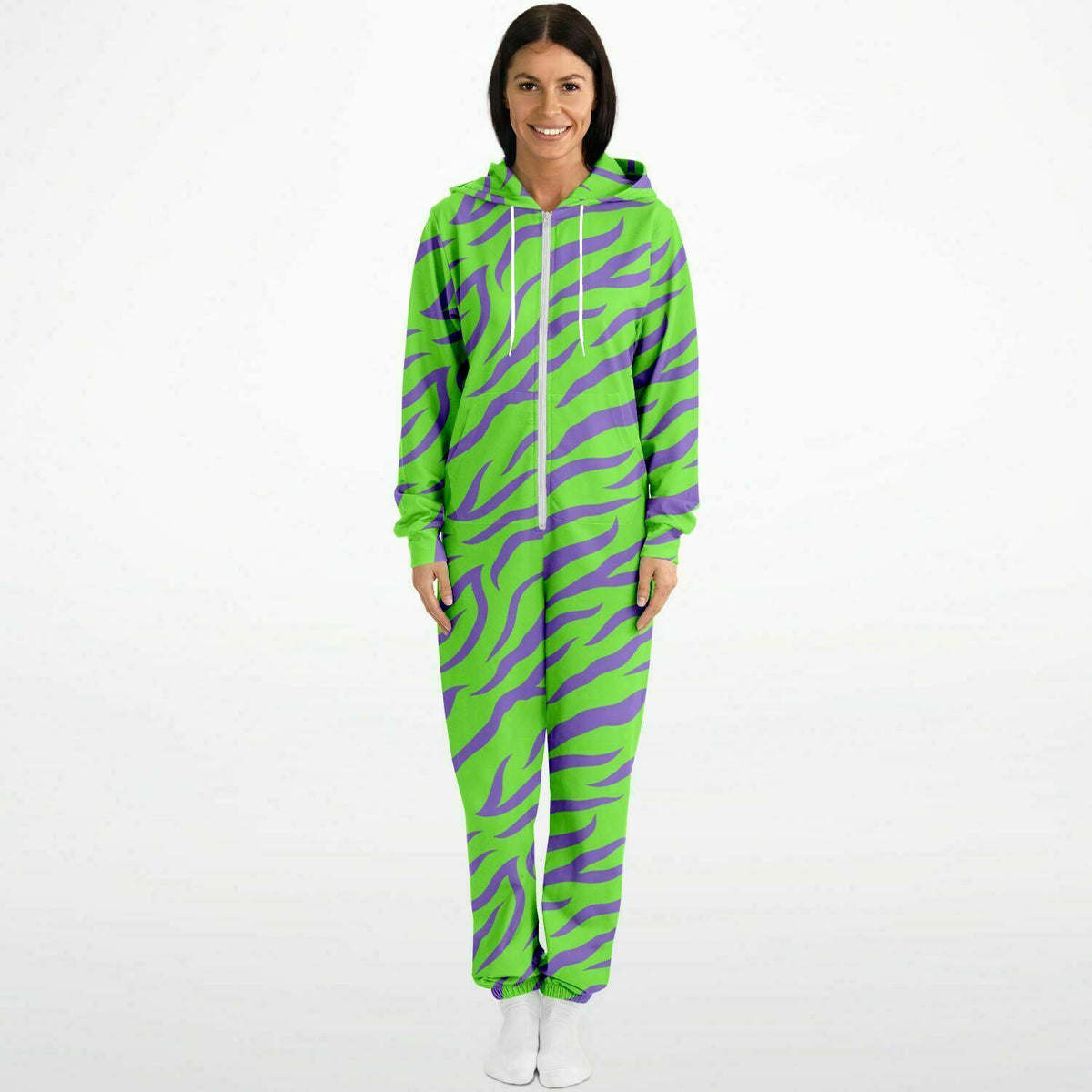 Rave Jumpsuit with pockets Neon Tiger, Loungewear, festival clothing