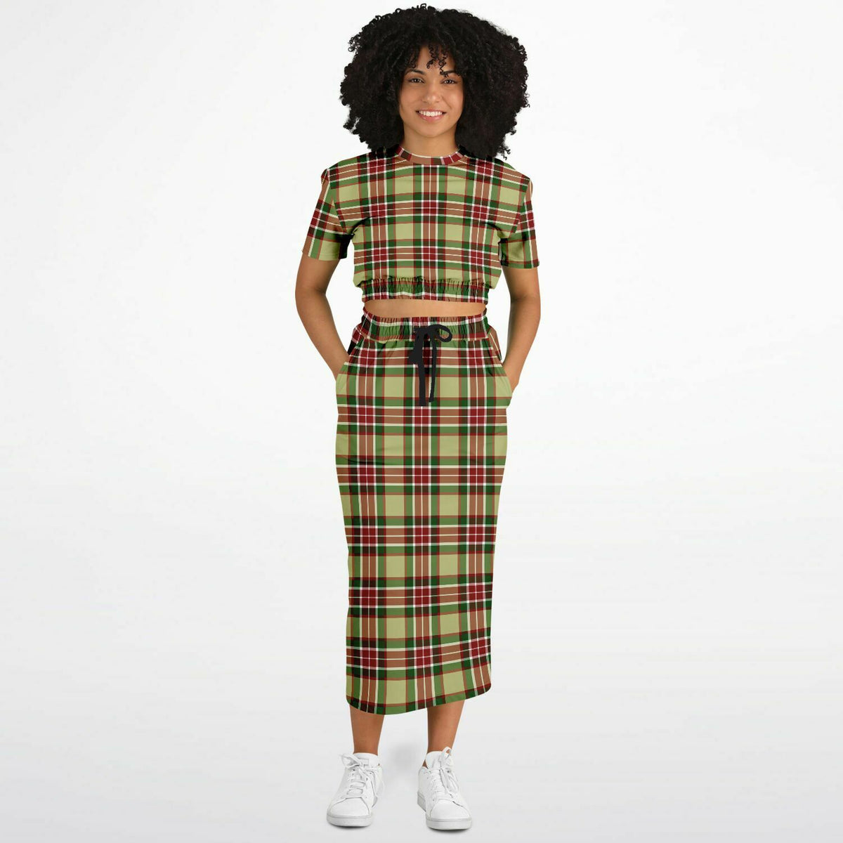 New plaid Skirt and Sweatshirt