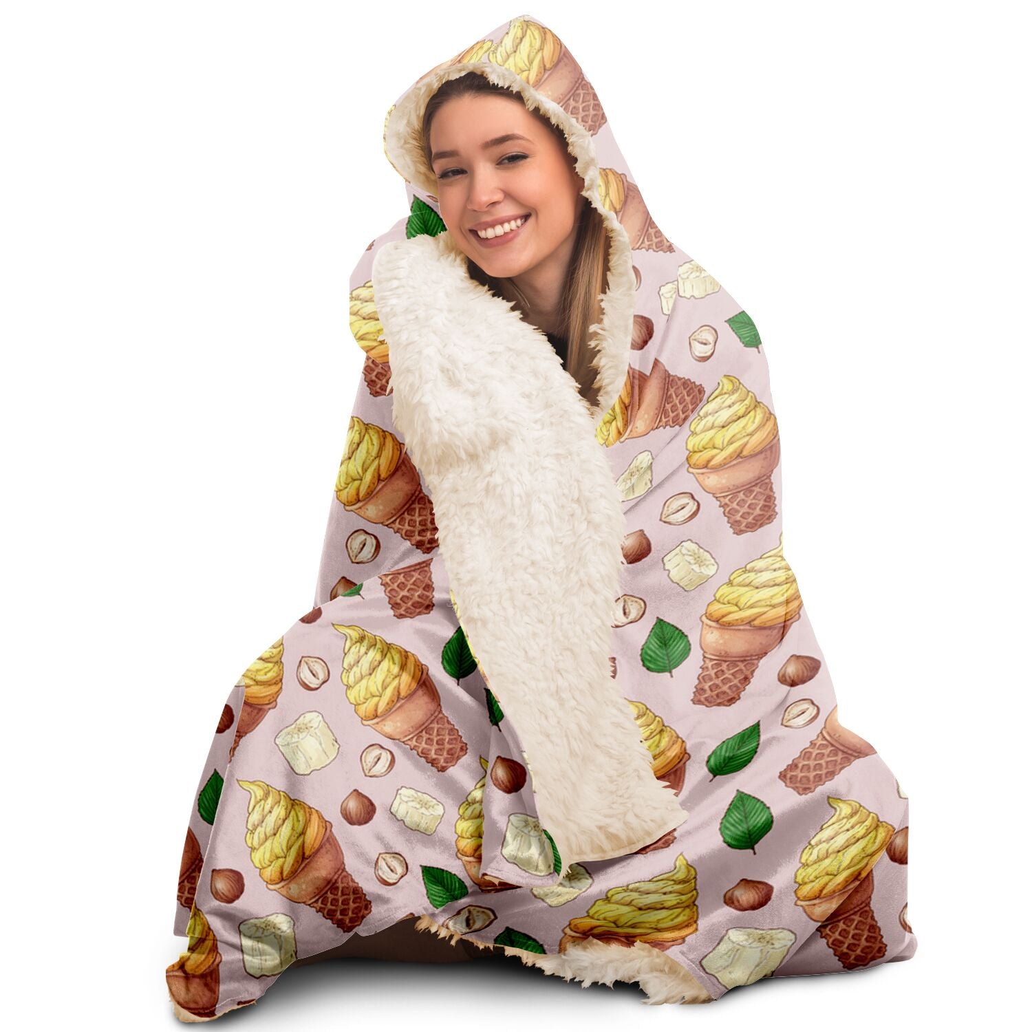 Hooded Blanket - Banana Ice cream