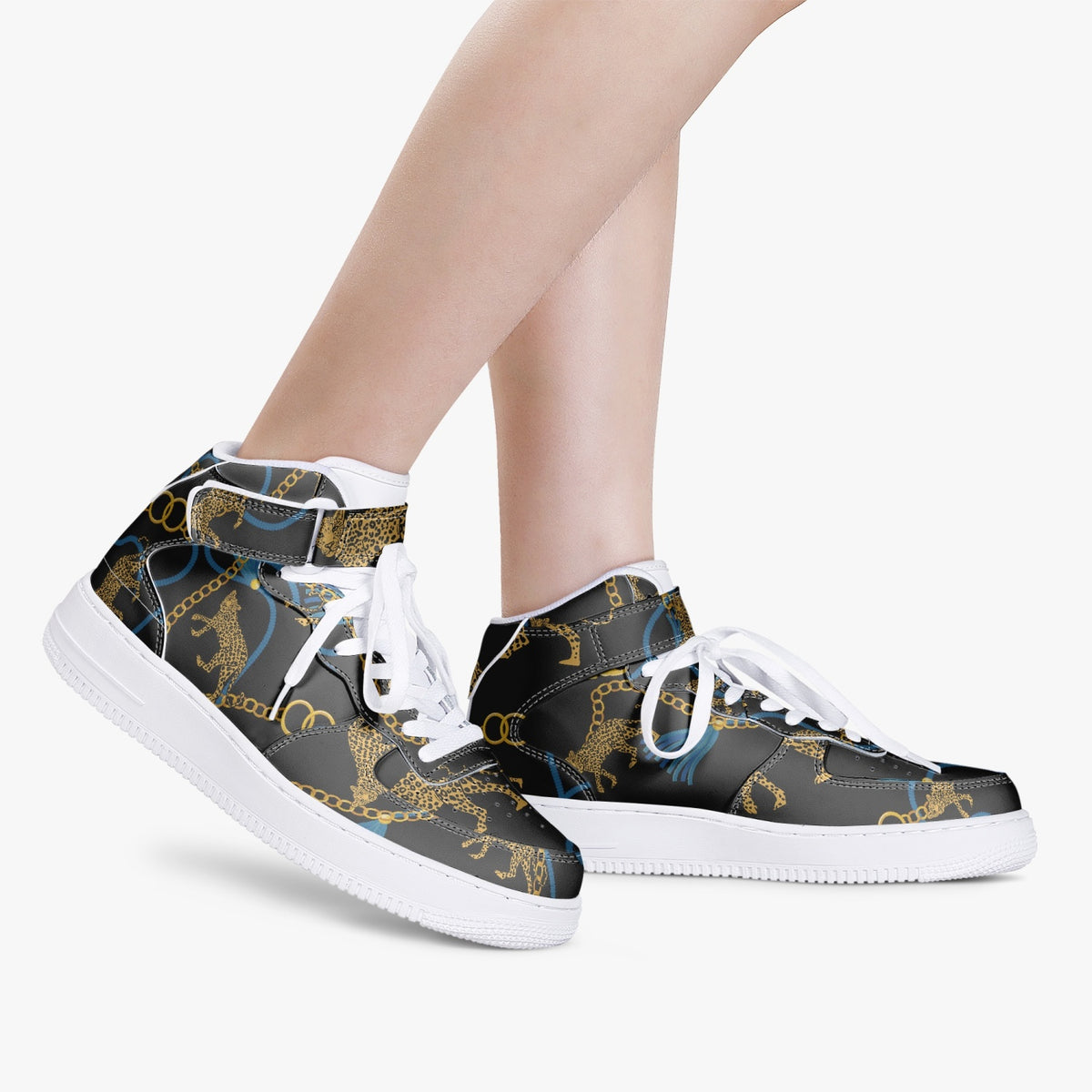 Art Deco Golden Leopard Hi Tops