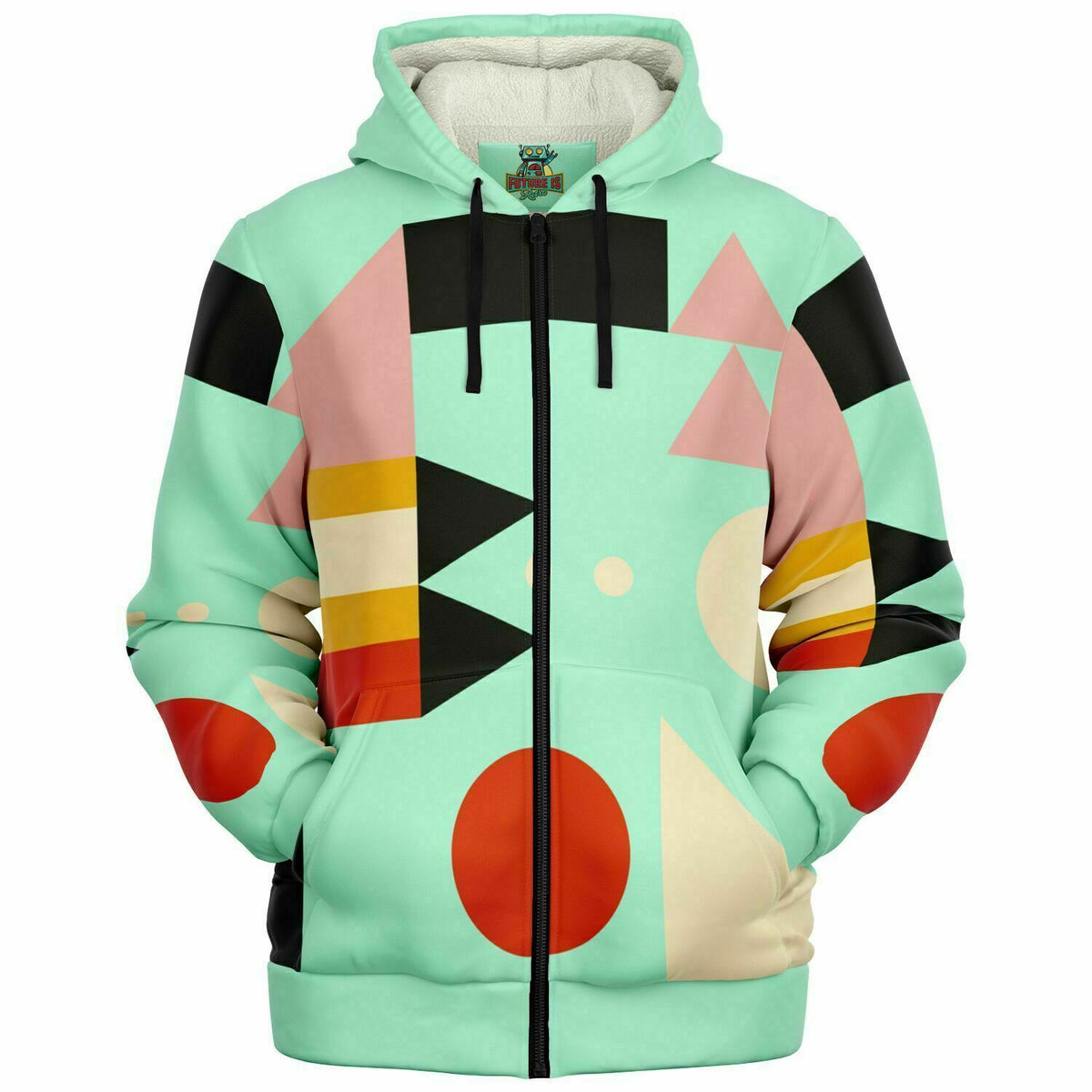 Microfleece Zip Up Hoodie Bauhaus