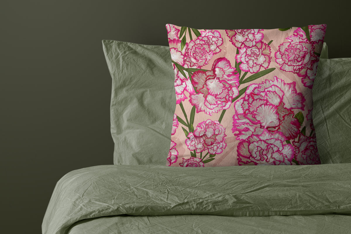 Luxus-Kissen mit Einlage - Feder oder Poly Pink Carnation