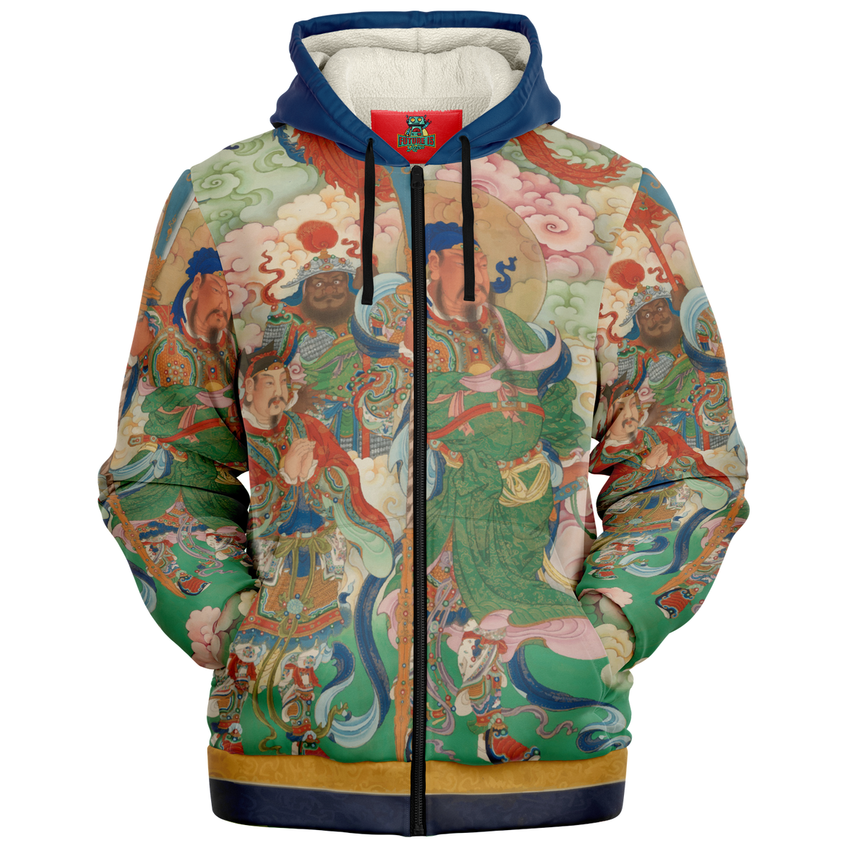 Vintage Asian Art Micro-Fleece Hoodie