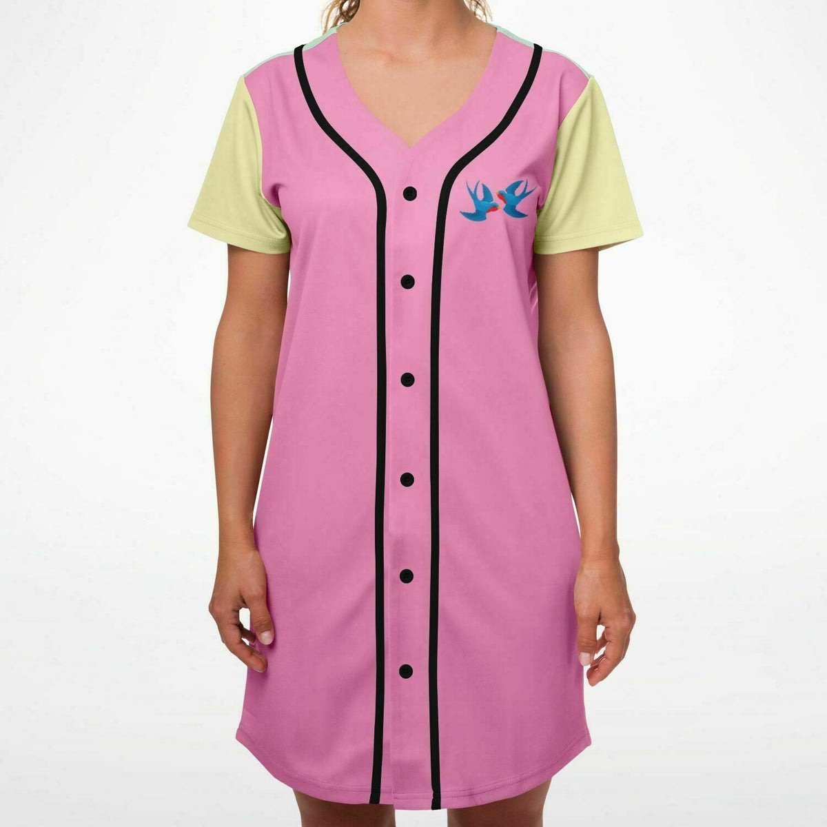 Baseball Jersey Dress Retro Pastel- Swallows