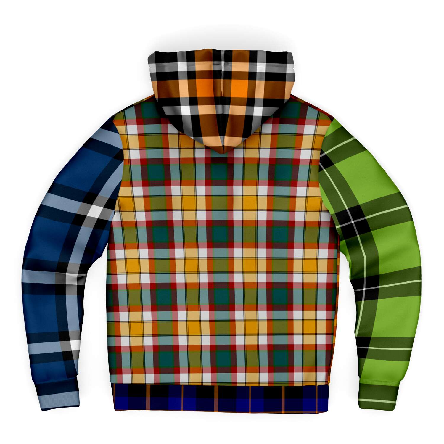 Multi Plaid Microfleece Hoodie