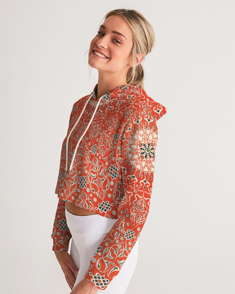 Art Nouveau Persian Art Cropped Hoodie