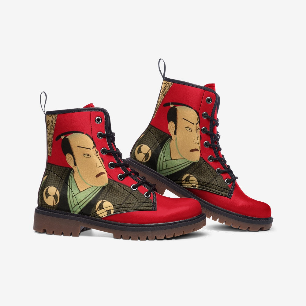 Ukiyo-e Vegan Leather Combat boots (Museum Collection)