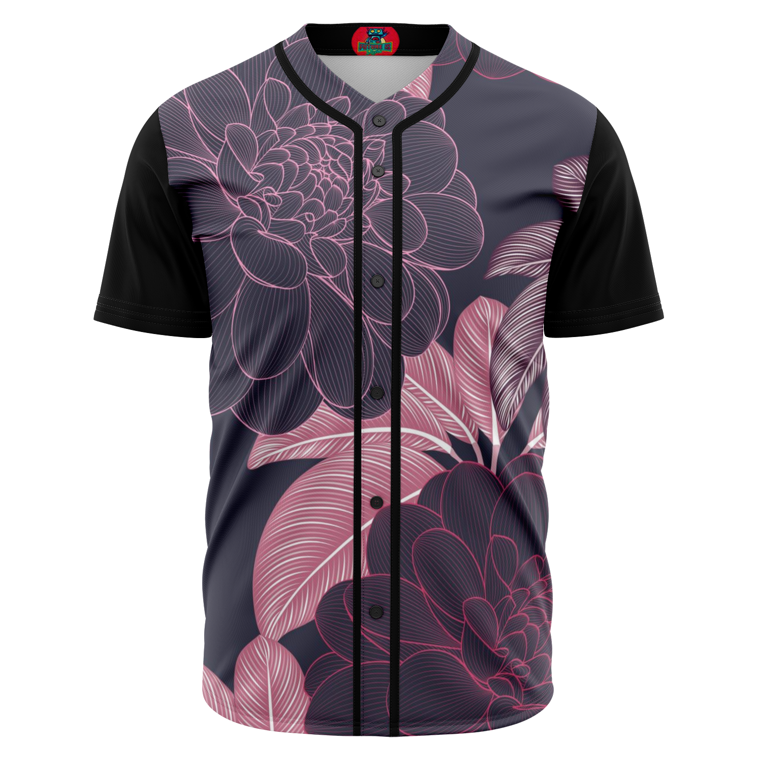 Midnight Flower Unisex Baseball Jersey