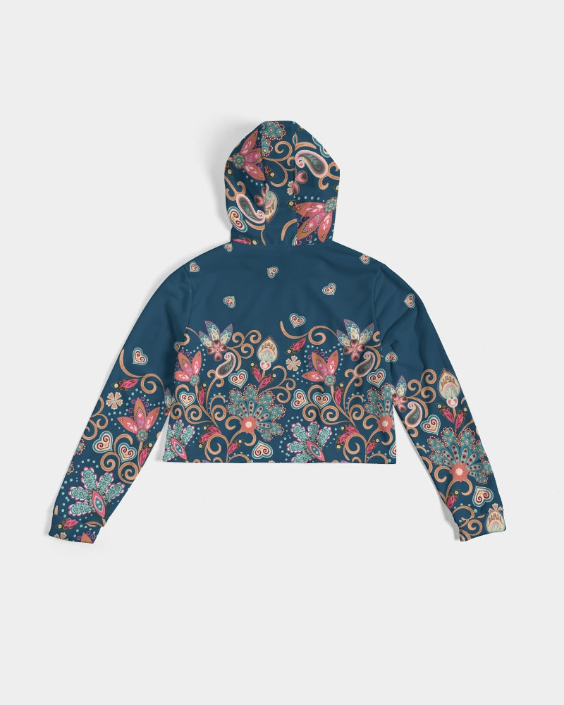 Art Deco Paisley Women&#39;s Cropped Hoodie
