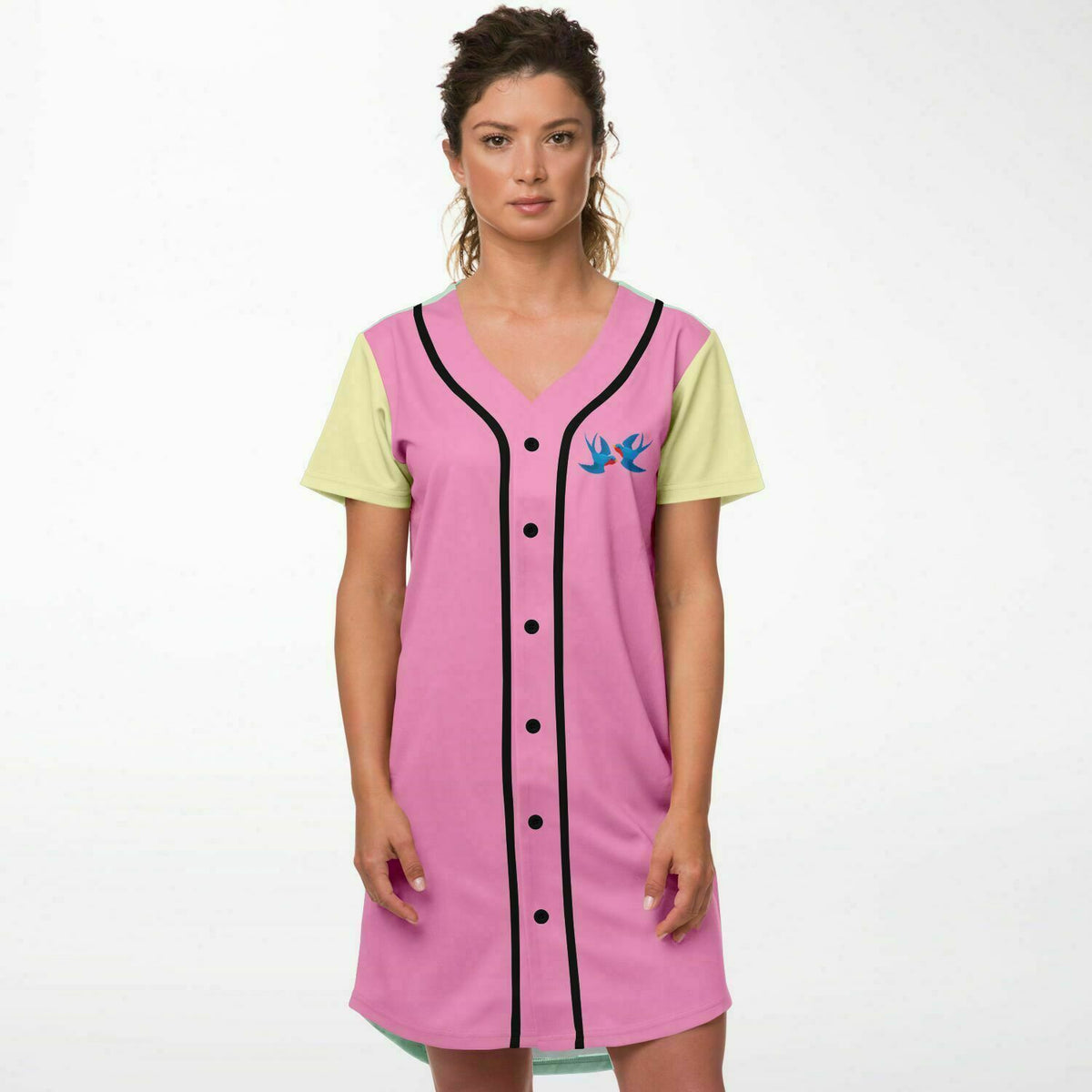 Baseball Jersey Dress Retro Pastel- Swallows