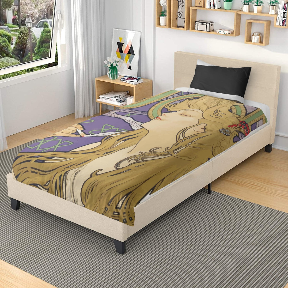 Bedding Set - Boho Aesthetic Art Nouveau Alfonse Mucha Print