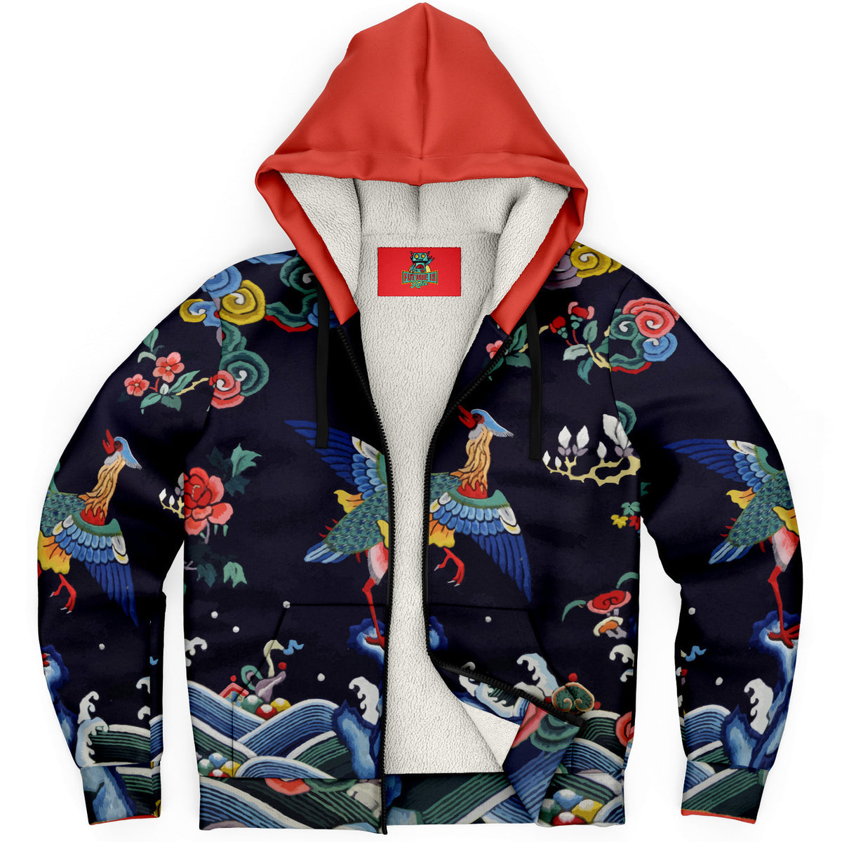 Vintage Chinese Art Hoodie (Chinese crane Rank badge)