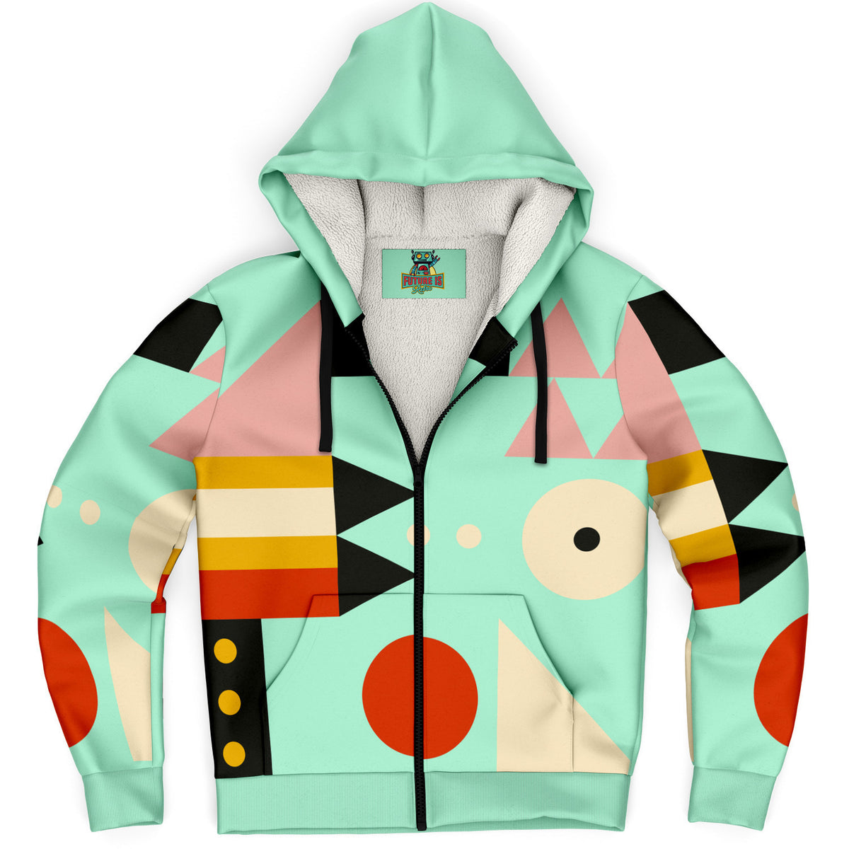 Microfleece Zip Up Hoodie Bauhaus