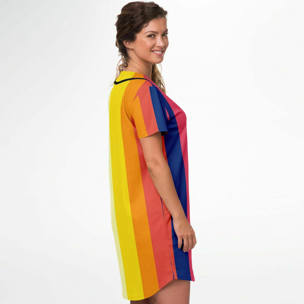 Baseball Jersey Dress Retro 70&#39;s stripe