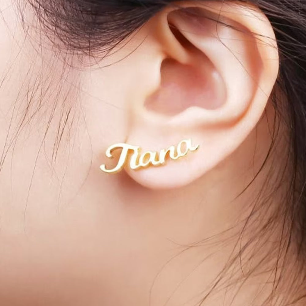 Custom Name Stud Earrings