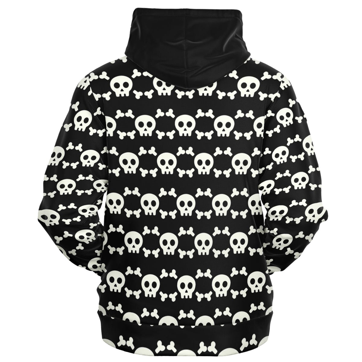 Athletic Zip-Up Hoodie Skull and Bones