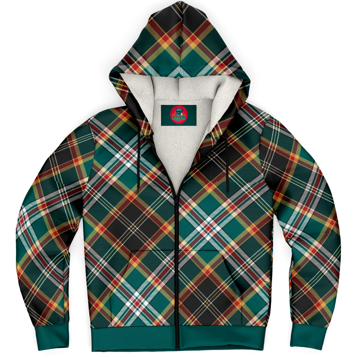 Tartan Check Unisex Premium Microfleece Hoodie