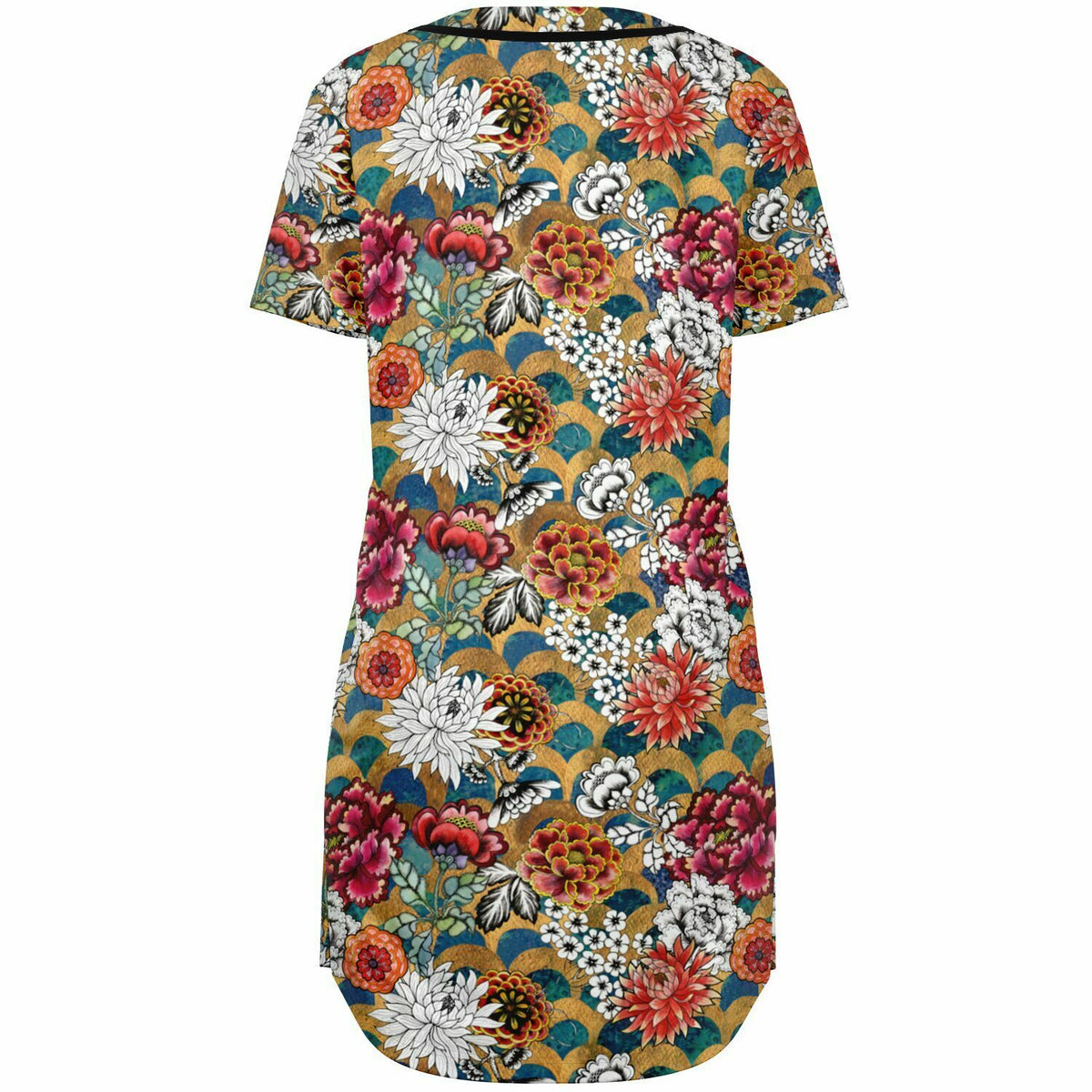 Baseball Jersey Dress Art Deco, Art Nouveau Floral Dress