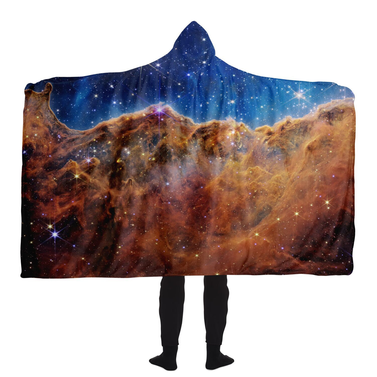 Sherpa House Blanket Hoodie, NASA Nebula Hoodie, Microfleece galaxy hoodie cloak, Giant blanket hoodie