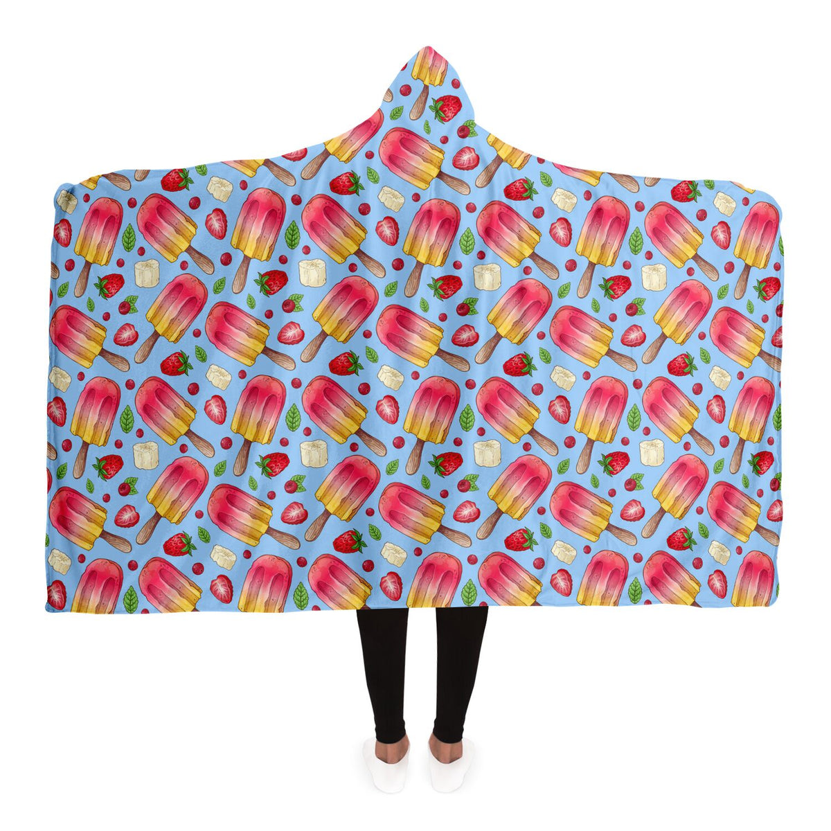 Hooded Blanket - Raspberry Ice cream