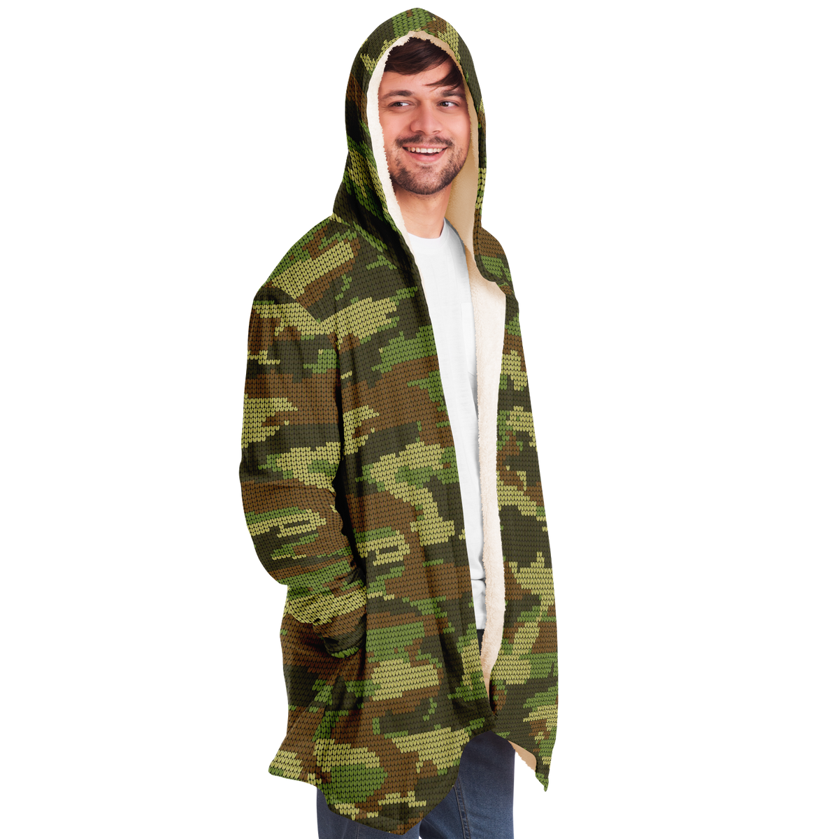 Camo Microfleece Unisex Hooded Cloak