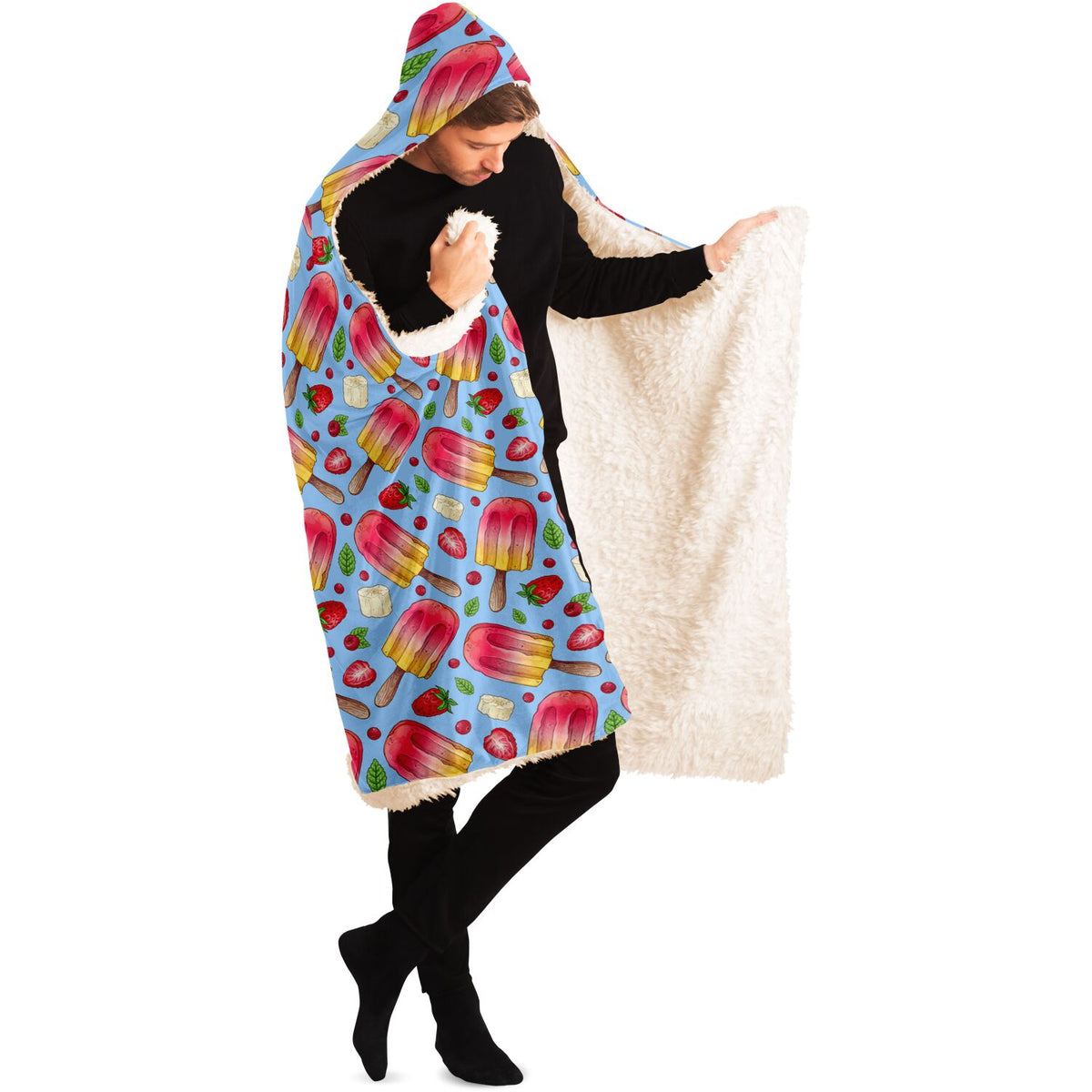 Hooded Blanket - Raspberry Ice cream