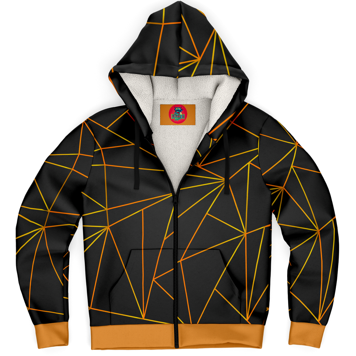 Microfleece Art Deco Gold Geometry Hoodie