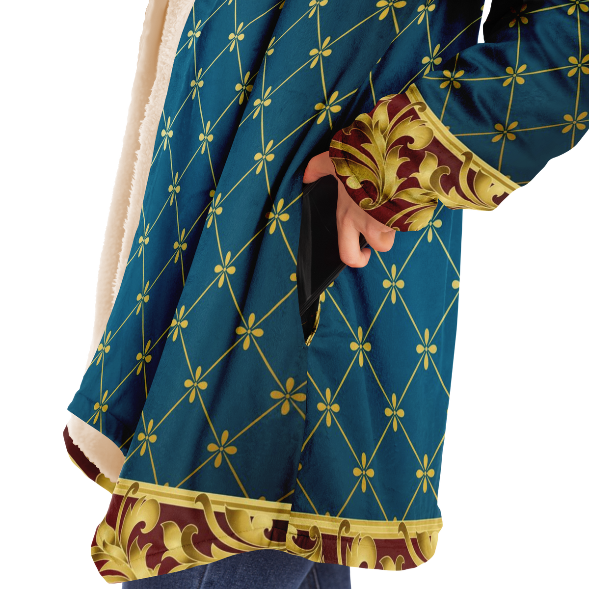 Art Deco Hooded Micro-Fleece Cloak