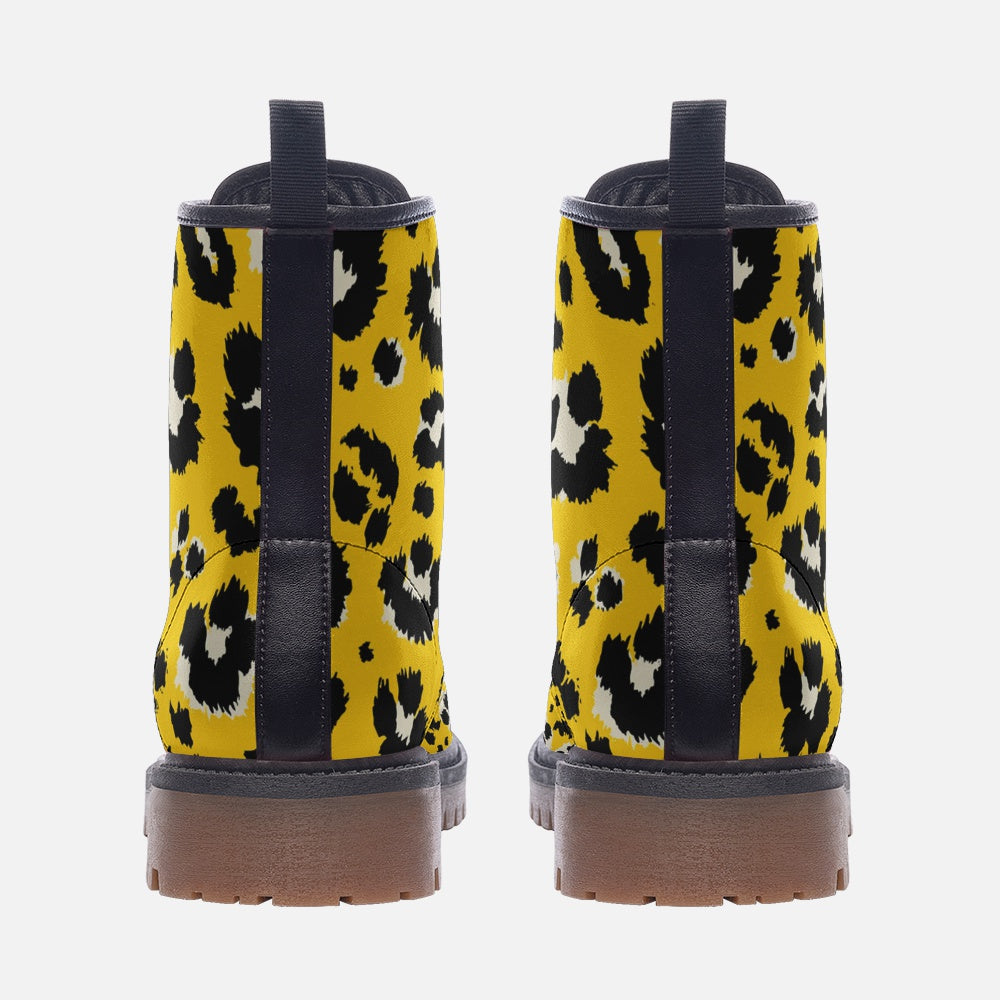 Y2K Cheetah Print Combat Boots