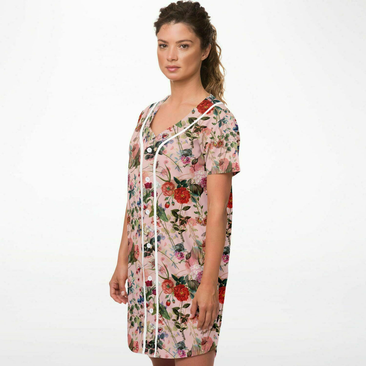 Baseball Jersey Dress Art Nouveau Floral- AOP