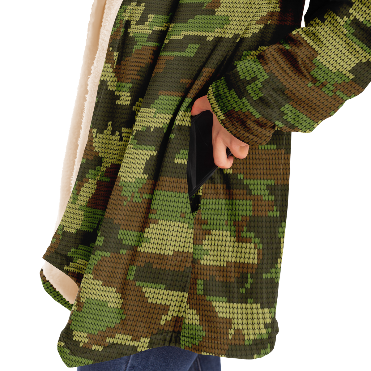 Camo Microfleece Unisex Hooded Cloak