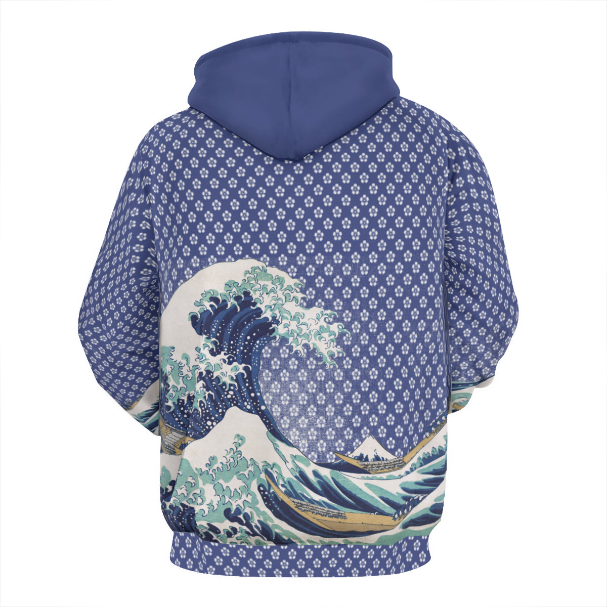 Hoodie mit Kunstdruck Die große Welle vor Kanagawa, Hokusai, 100% Baumwolle retro