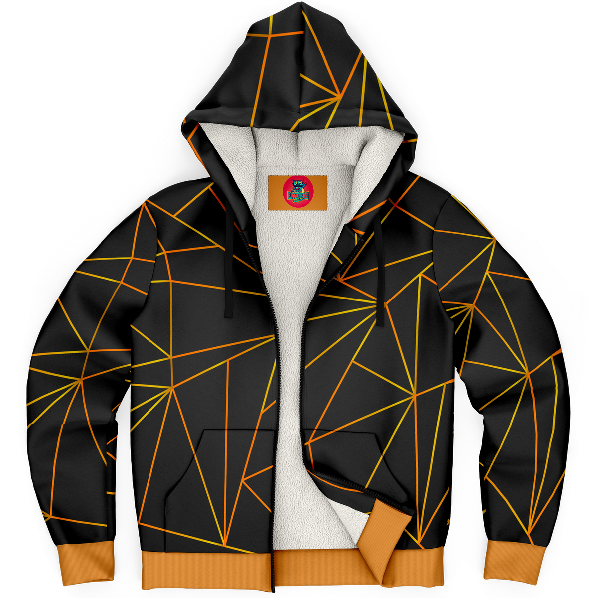 Microfleece Art Deco Gold Geometry Hoodie