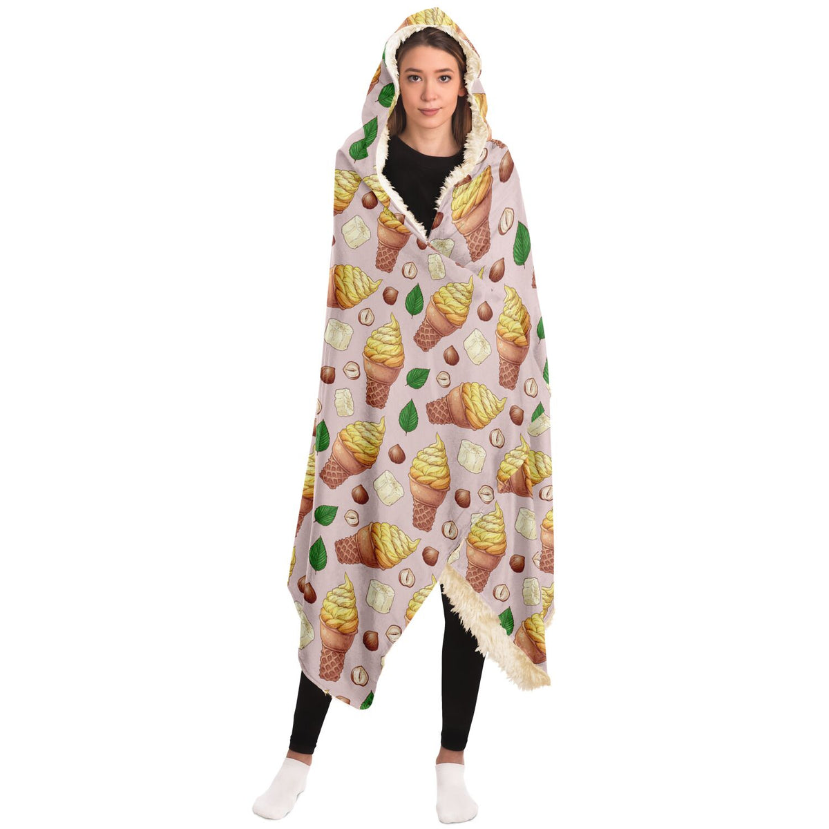 Hooded Blanket - Banana Ice cream