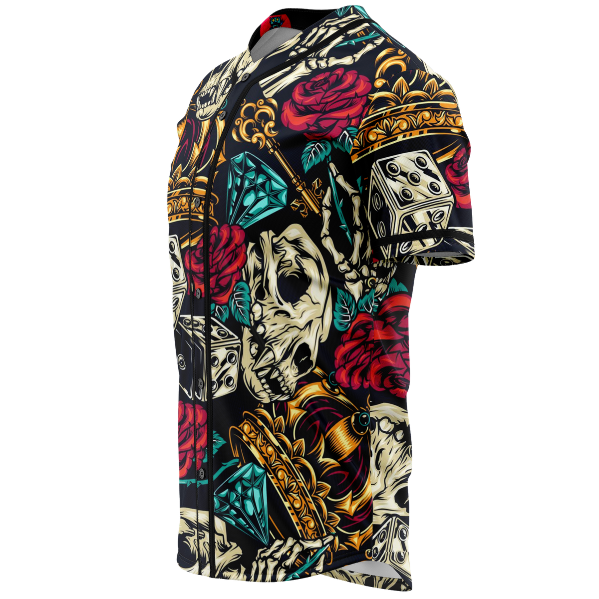 Retro Tattoo Print Baseball Jersey