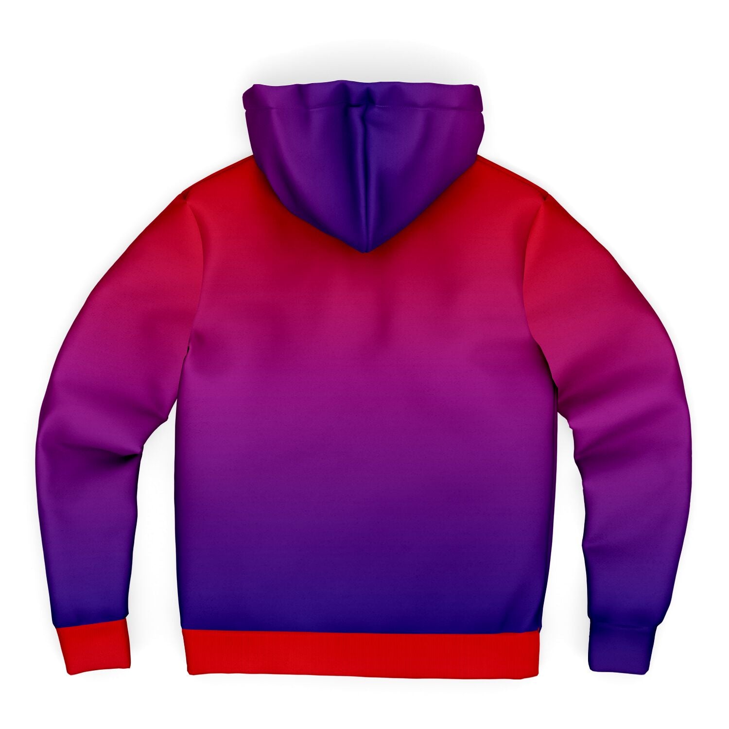 Purple and Scarlet Ombre Microfleece Zip Hoodie - Handcrafted Comfort