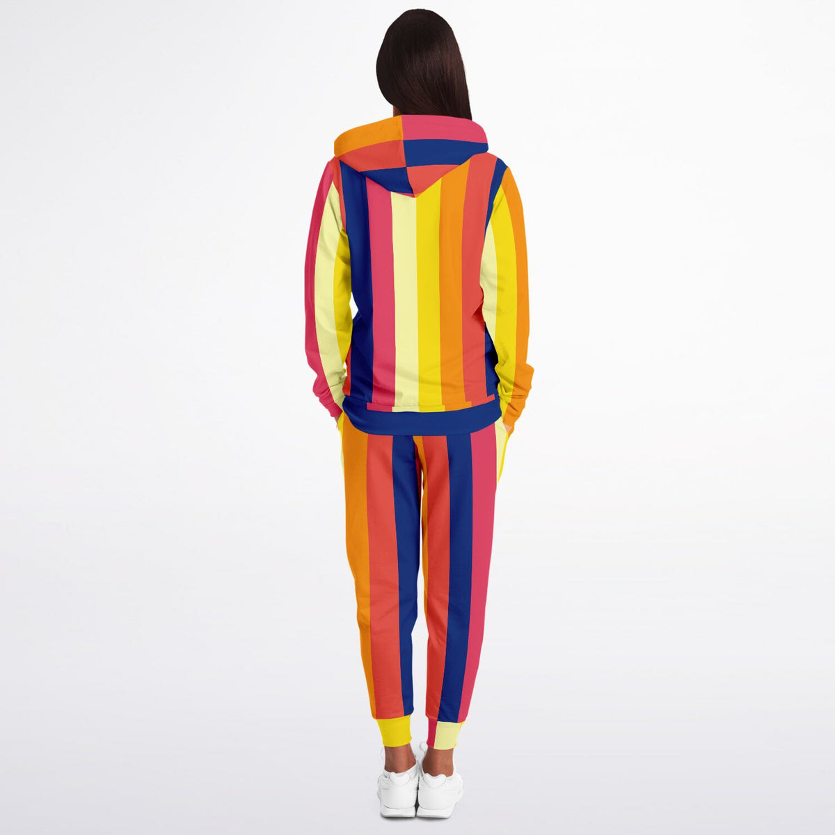 Trainingsanzug mit Kapuzenpullover und Jogginghose mit Retro-Streifen 