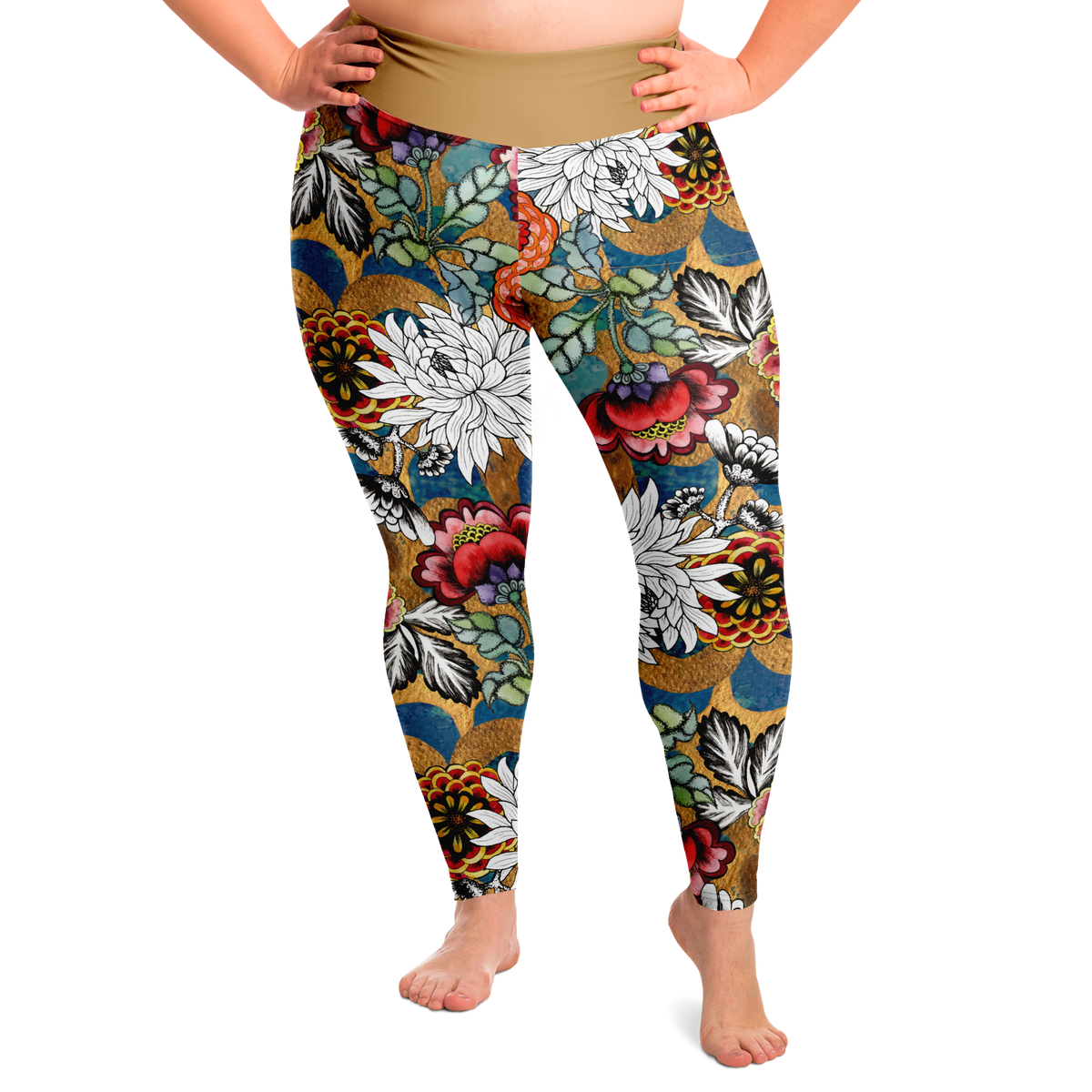 Golden Art Deco Plus Size Leggings