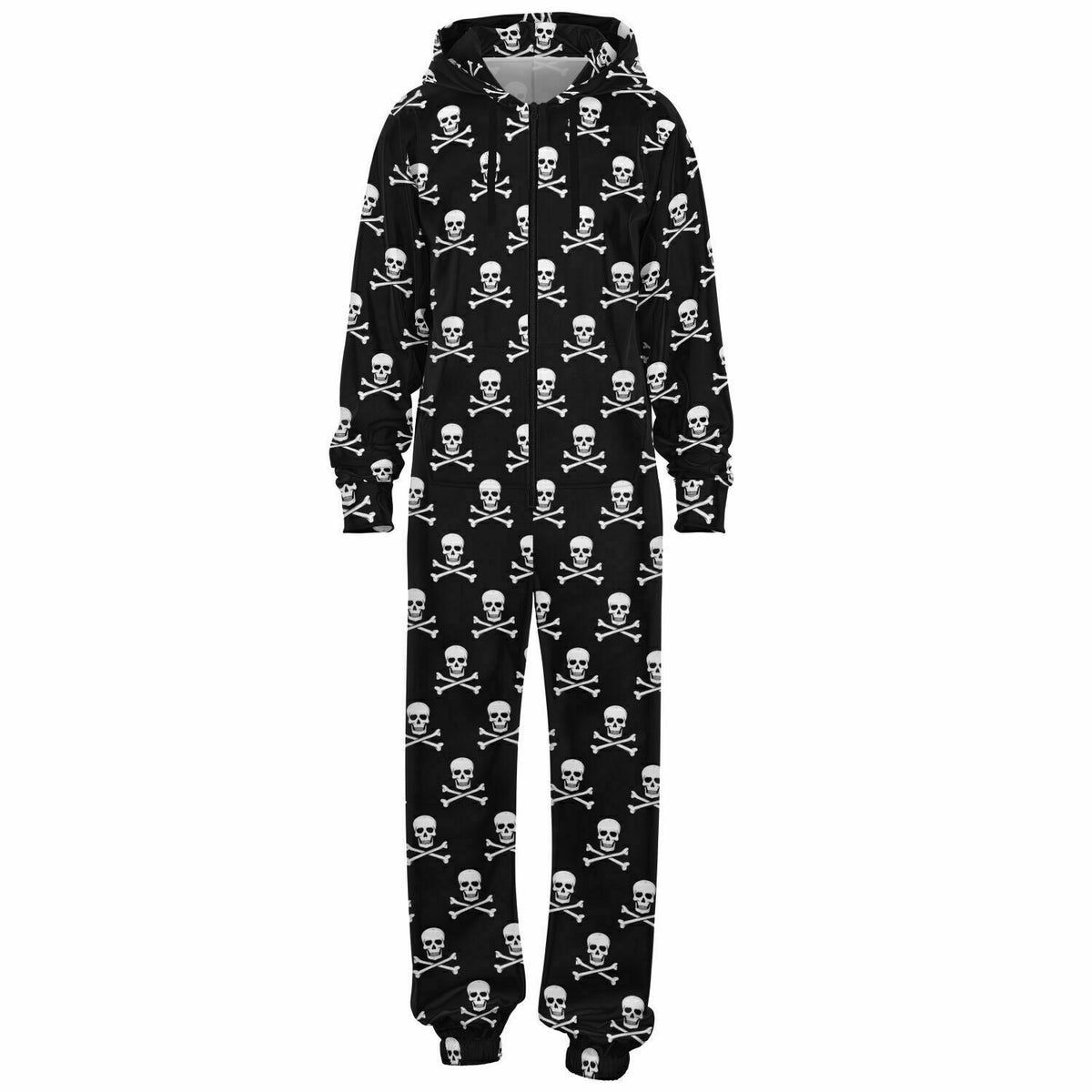 Skull and Bones Gothic Jumpsuit, Gothic Loungewear, Macabre Jumpsuit