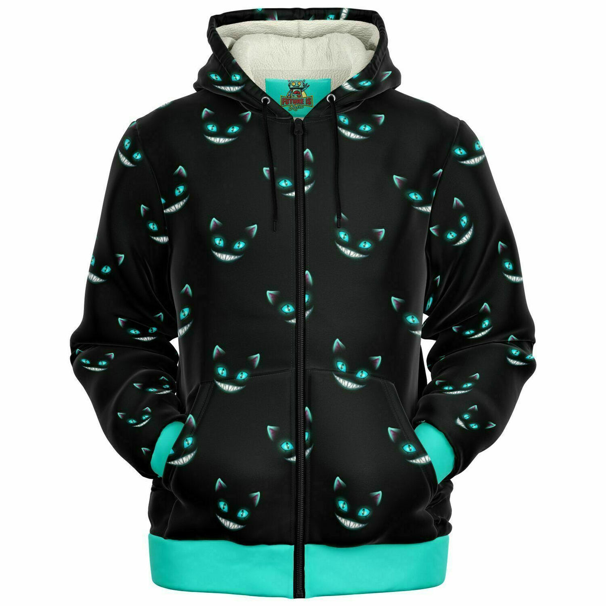 Cheshire Cat Microfleece Zip hoodie (smaller pattern)