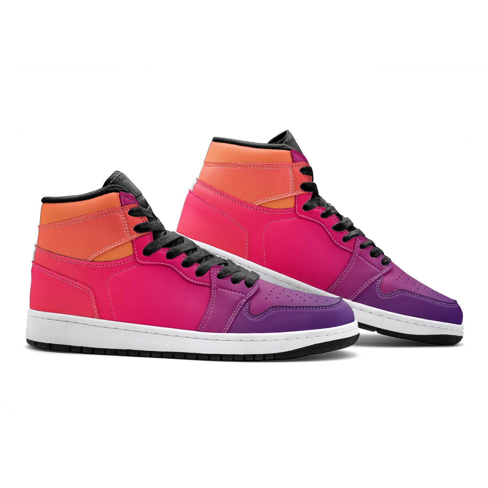 Vegan Leather Hi Tops Sunset Ombre