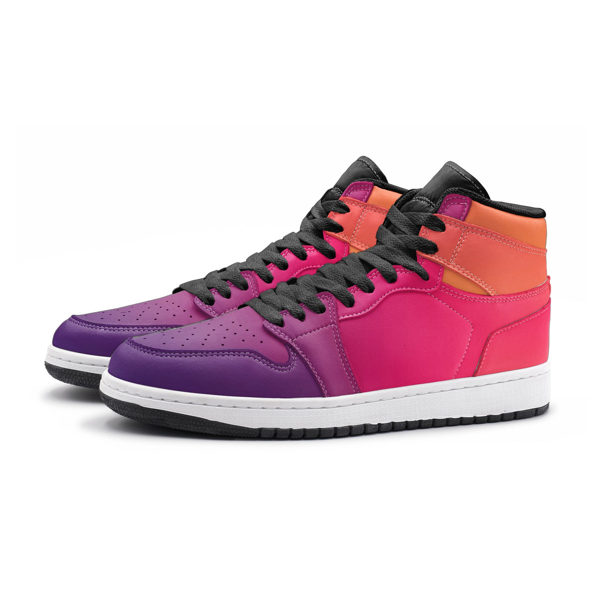 Vegan Leather Hi Tops Sunset Ombre