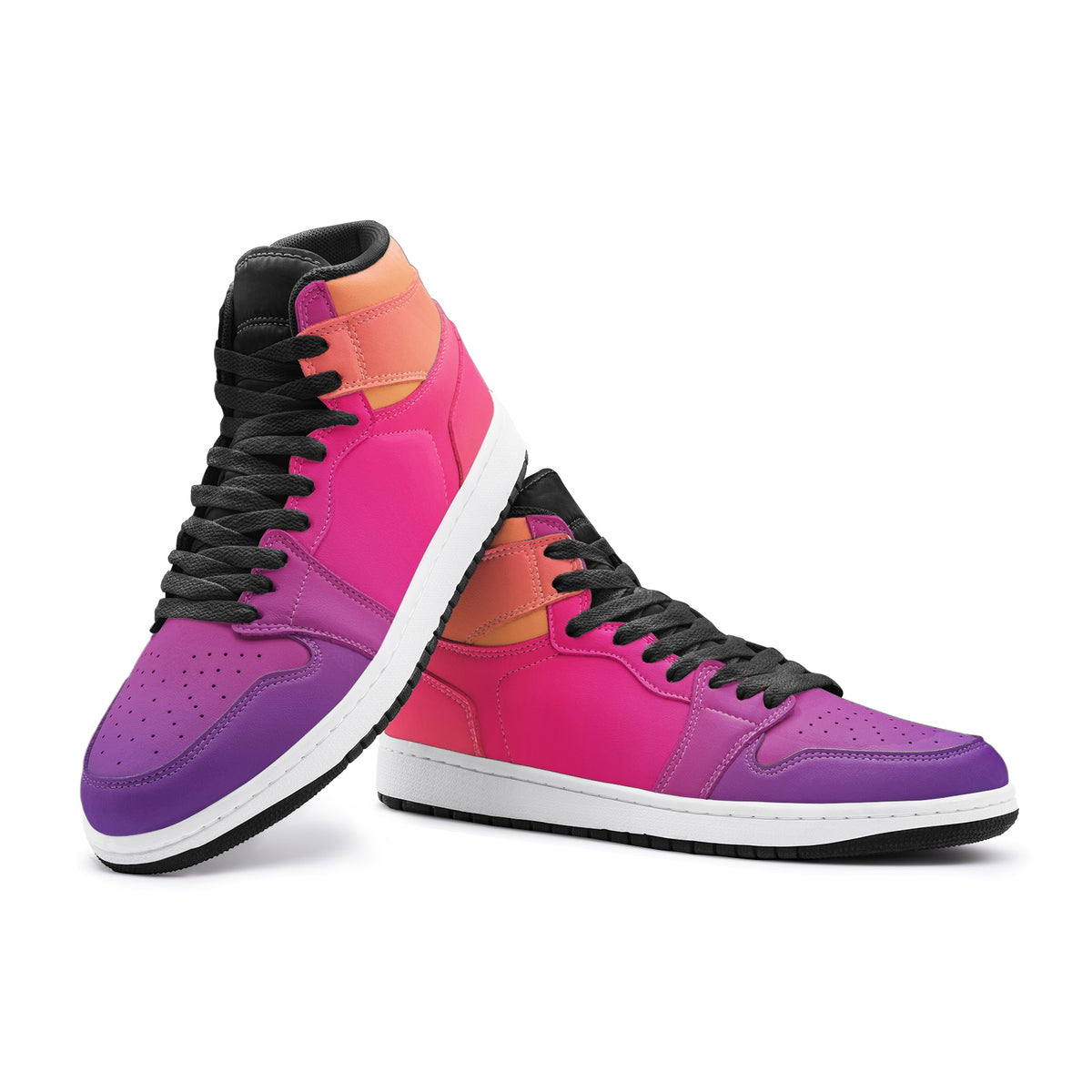 Vegan Leather Hi Tops Sunset Ombre