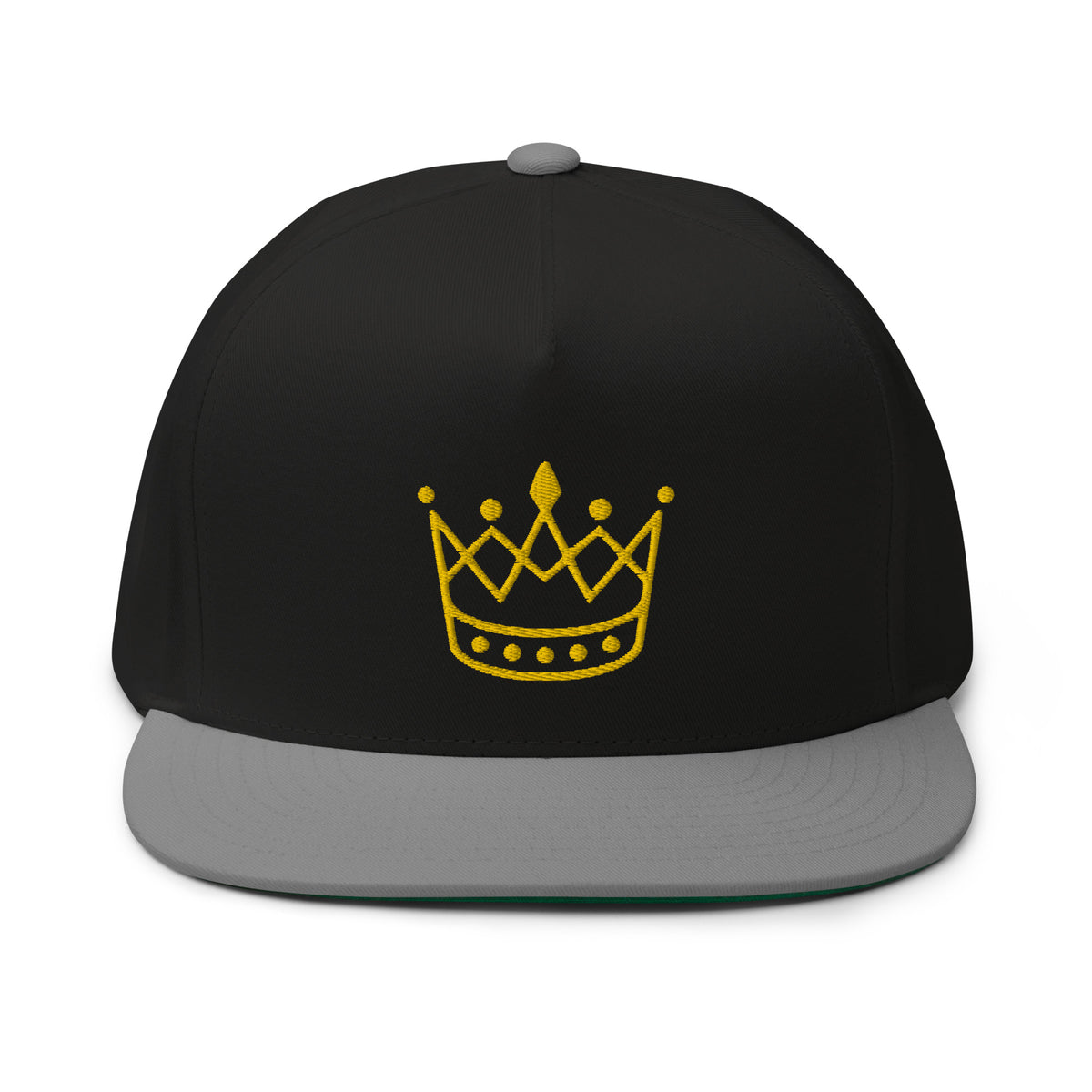 Flat Bill Cap - Golden Crown King or Queen baseball cap