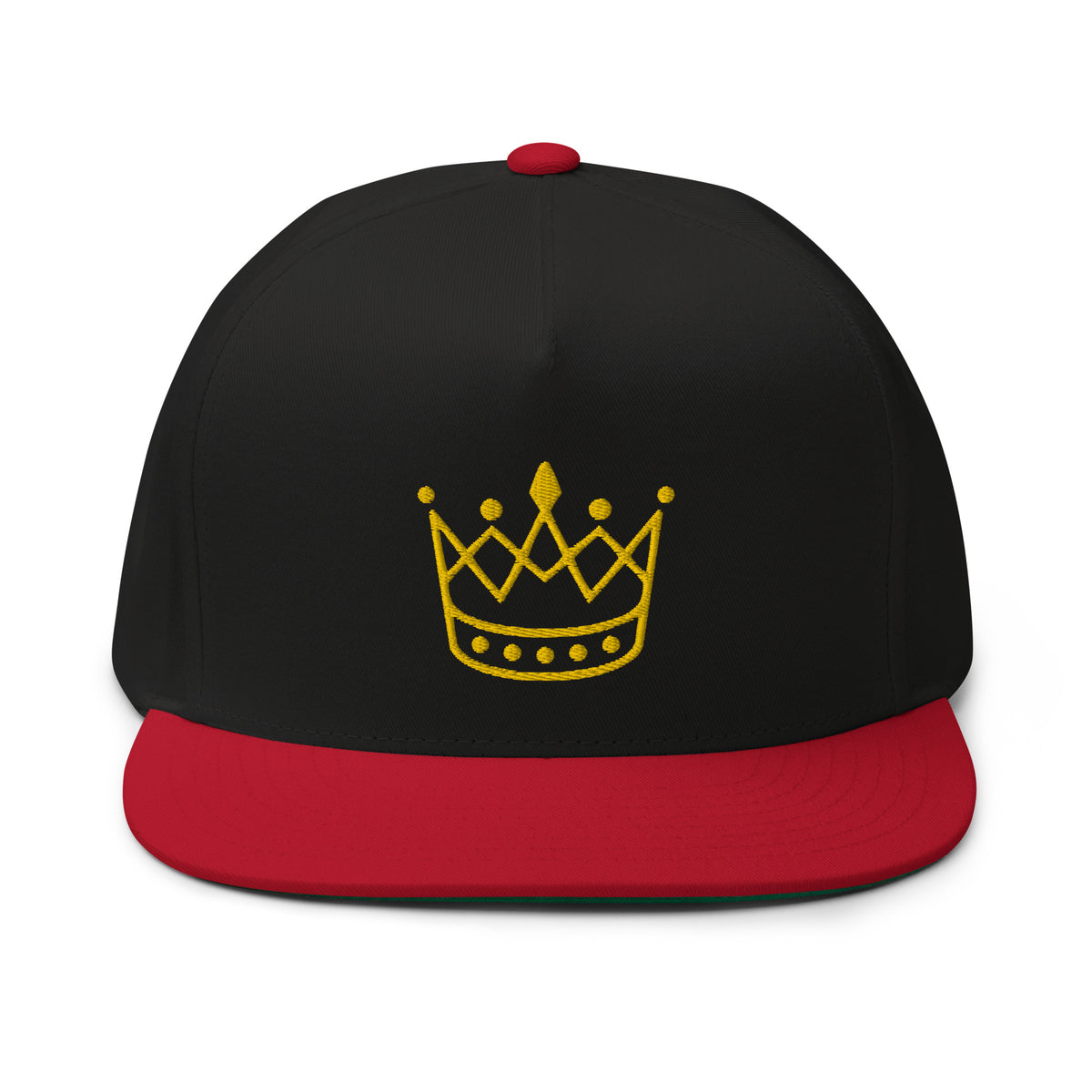 Flat Bill Cap - Golden Crown King or Queen baseball cap