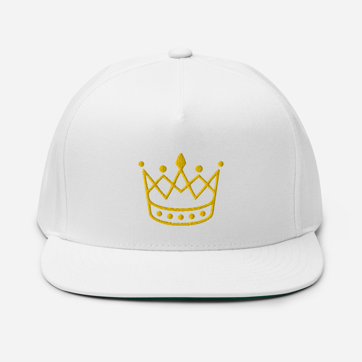 Flat Bill Cap - Golden Crown King or Queen baseball cap